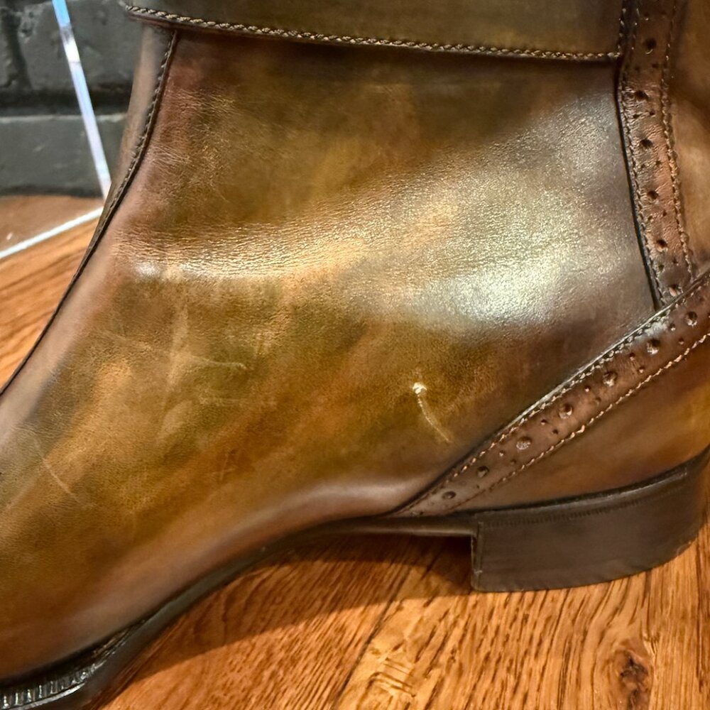 Berluti Paris Atelier Sur Mesure Monk Strap Wing Tip Style Ankle Boots Fits 7 - Picture 4 of 10